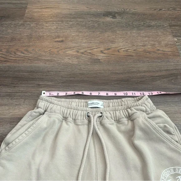 Abercrombie & Fitch Cream Joggers Size Small Lounge Casual Cozy Sweatpants - Picture 9 of 10
